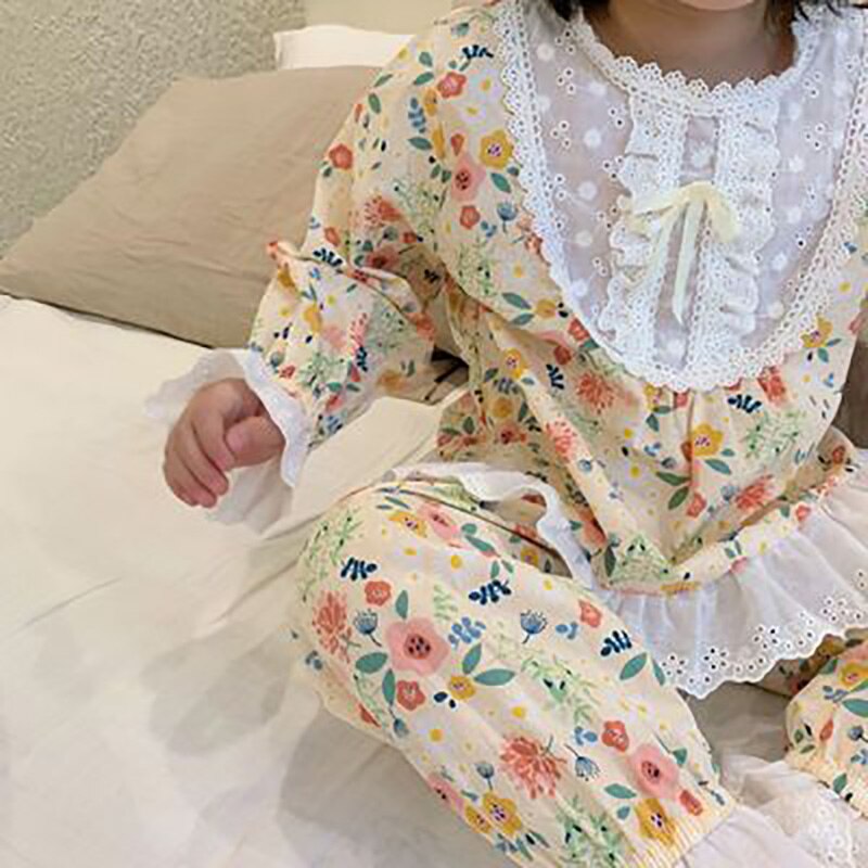 Milancel Lente Meisjes Nachtkleding Print O Hals Lange Mouwen Kinderen Pyjama