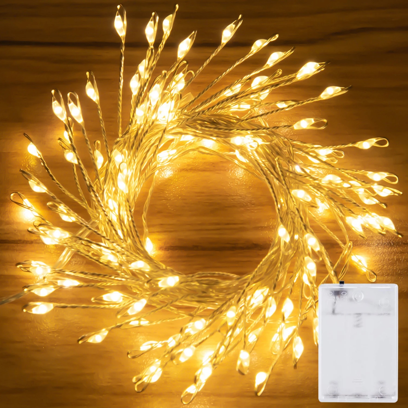 Lyslenke med ledet-lys av kobbertråd, 3m/6m stk . batteridrevet med fjernkontroll, dimbar lyskilde til festdekor på soverommet: Varm hvit / 6-10w / O