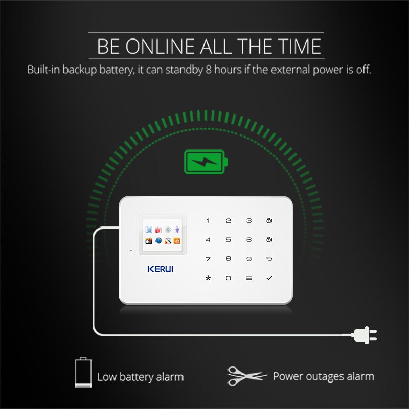 KERUI-alarma GSM DE SEGURIDAD G18 para el hogar, sistema de alarma antirrobo de Color negro, aplicación de Control remoto para Android e IOS