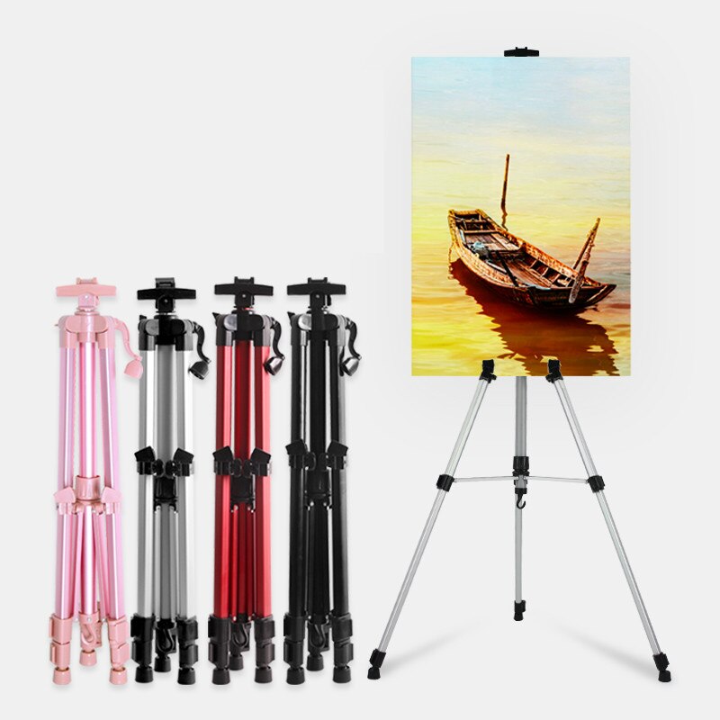 Caballete telescópico portátil para dibujo, Caballete De boceto, multifunción, manivela De aluminio, para Pintura al óleo, tablero 4K