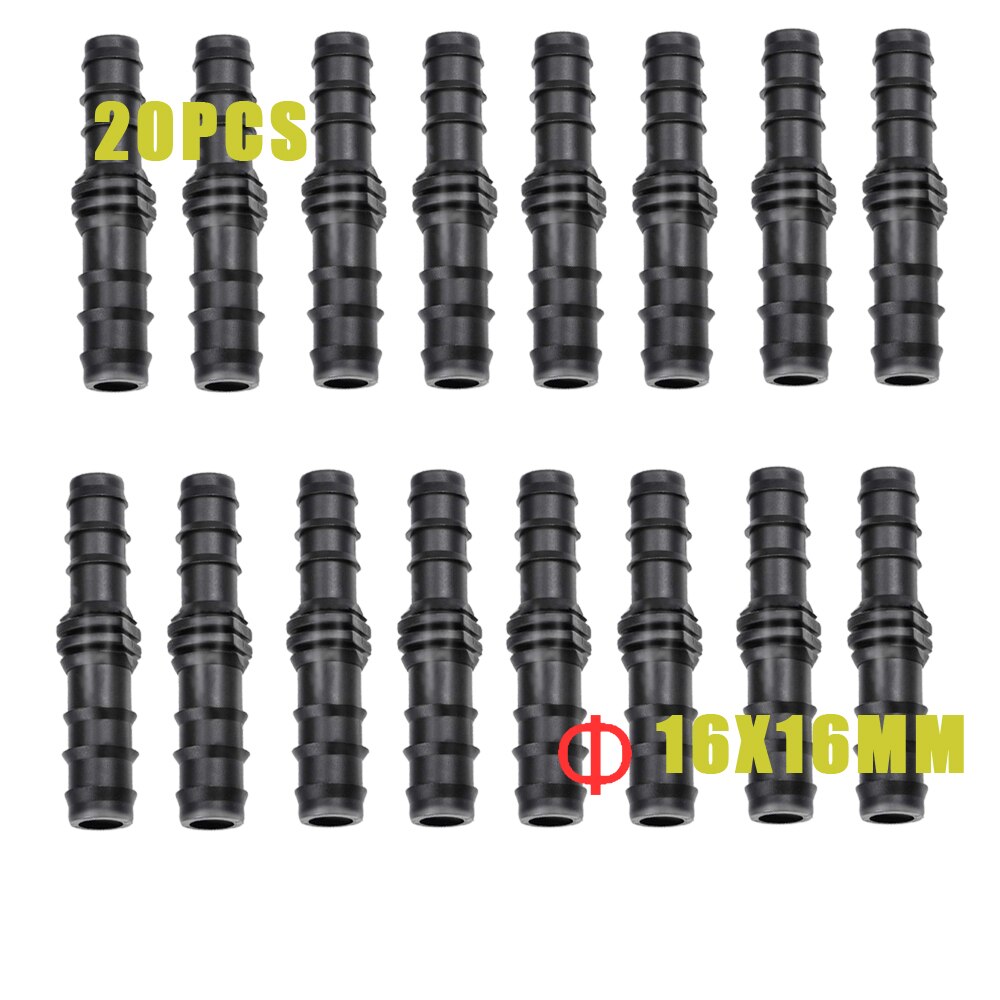 Buizen Fitting 16 20 Mm Tee Elleboog Gelijke Barb Connector End Plug Micro Drip Adapter & Pijp Haak Verbinding Bevestiging clips Tuin