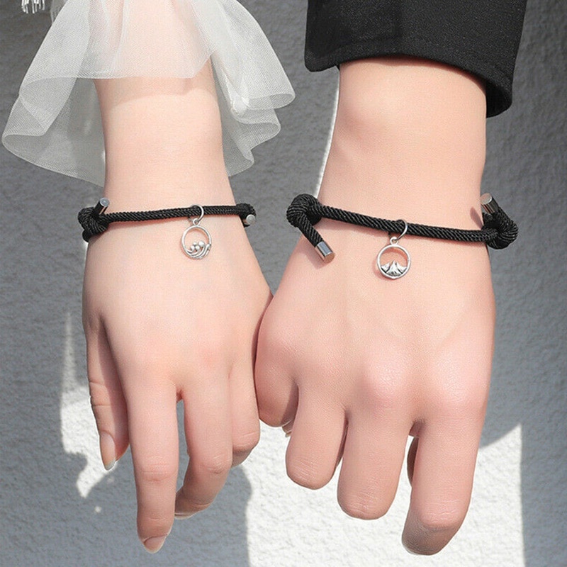 Couple Bracelets Magnet Attract bangle bracelet Women Men Rope Weaving Attract Adjustable Alloy Eachother Couple Bracelet