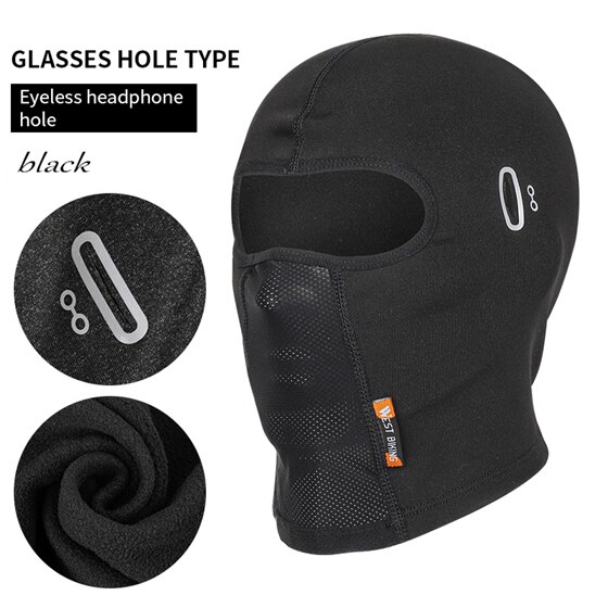West Fietsen Fietsen Motorhelm Liner Thermische Warm Winddicht Caps Ademend Comfortabele Sport Hoofddeksels Mannen Vrouwen Hoed: Short Glasses Black