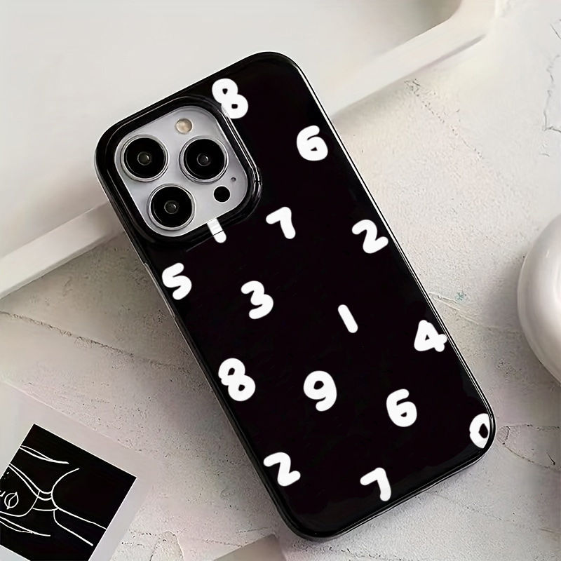 Custodia con numeri semplici per iphone 11 , custodie per iphone 15, 12, 13 14 16, pro max, x, xr, xs max , 14 15 7, 8 plus, cover morbida per iphone 16e