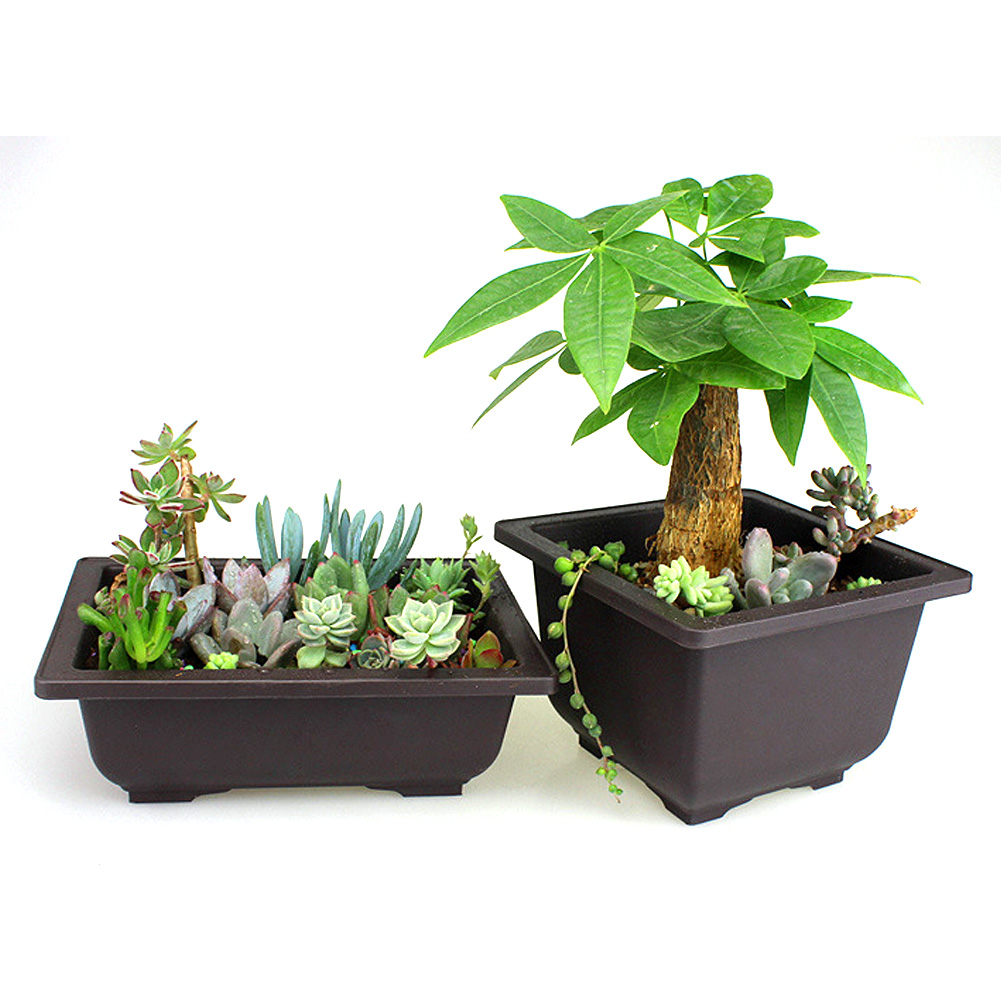 Vaso di fiori imitazione plastica balcone vasi quadrati fiore Bonsai ciotola vivaio bacino fioriera imitazione rettangolo per la decorazione del giardino