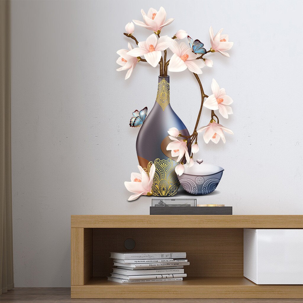 I lager väggklistermärken blommor tryck bakgrund självhäftande sovrum 3d klistermärken klistermärken зеркальные наклейки#gh: D