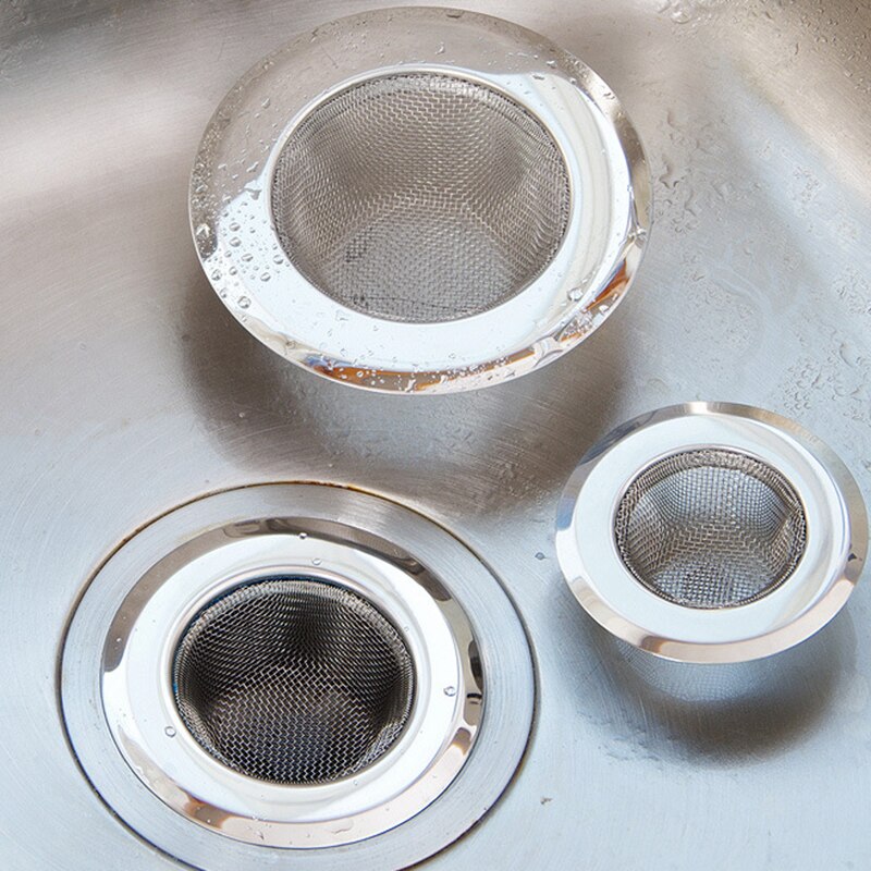 3Pcs Stainless Steel Bathtub Hair Catcher Stopper Shower Drain Hole Filter Trap Kitchen Metal Sink Strainer NIN668