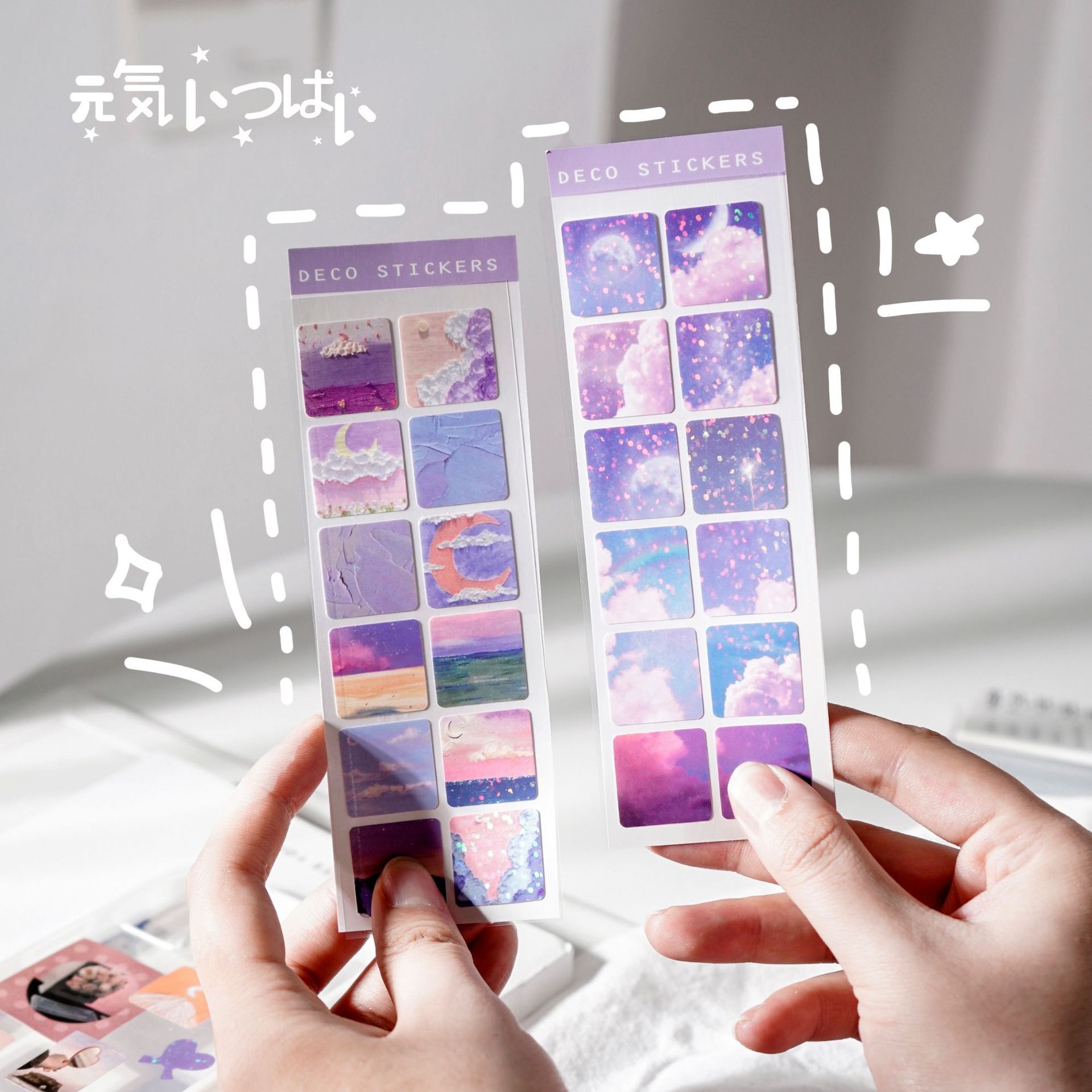 Stickers Bullet Journal Stationery Aesthetic Stickers Glitter Cloud Sakura Scrapbooking DIY Craft Shiny Stickers For Phone