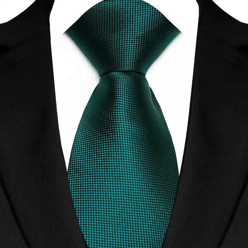 Cravate de luxe pour hommes, 8CM, rayures de couleur verte, motif Floral, solide, pour marié, tissée en Jacquard, pour fête d'affaires et de mariage