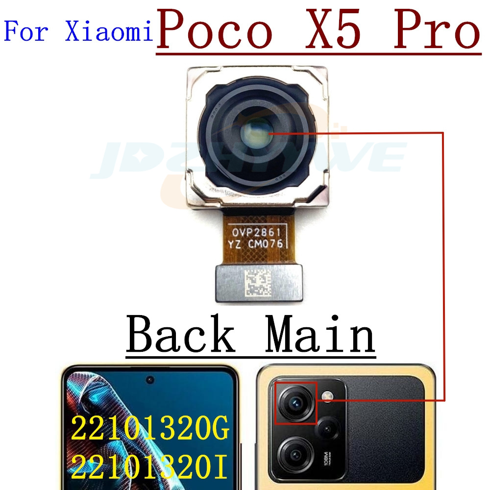 Rear Front Camera For Xiaomi Poco X5 X4 Pro X5pro Frontal Selfie Facing Main Back Wide Camera Module Flex Cable Parts: Red