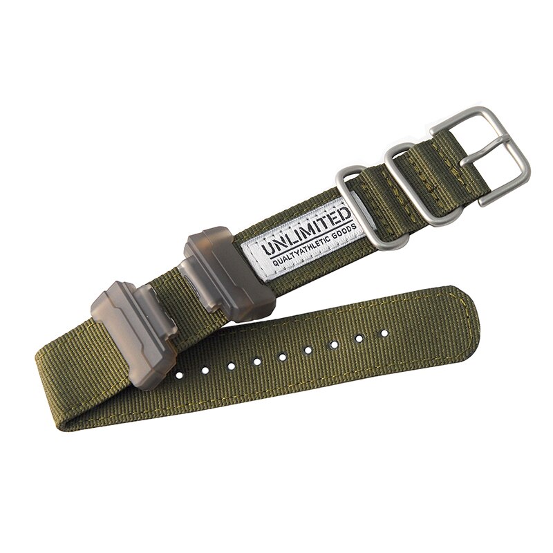 Nylon NATO Watchband for Casio G-Shock G-Shock GA-110/ 100,DW-5600,GW-6900 Sliver Ring Buckle Bracelet Band Strap With Adapters: Black Gray