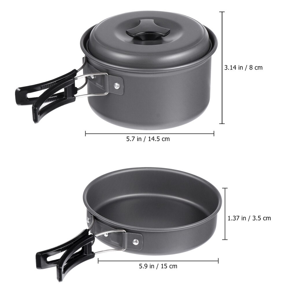 Camping Cookware Set - 7-Piece Outdoor Utensils for Hiking & Travel