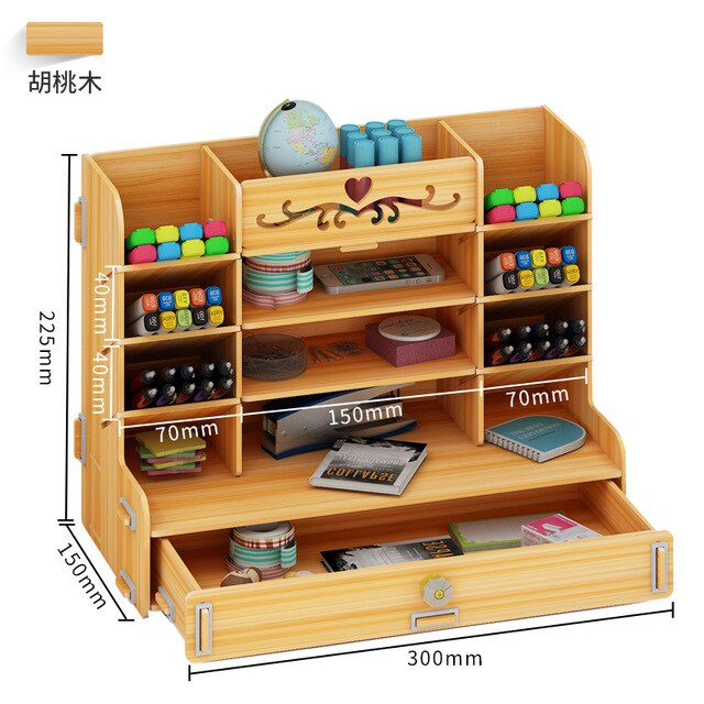 Pencil Organizer Multi-Function Wooden Desktop Pen Holder Office School Stationery Storage Stand Case Desk Pen: A