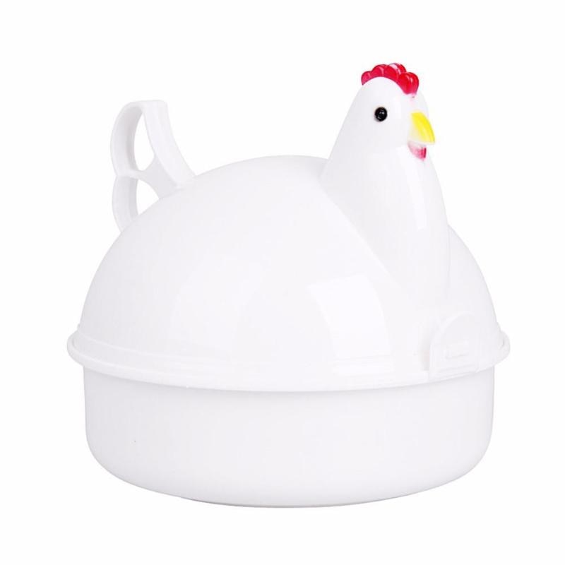 Kitchen Eggs Steamer Stainless Steel Chicken Shaped Microwave 4 Eggs Boiler Cooker Egg Poachers Novelty Kitchen Cooking Steamer