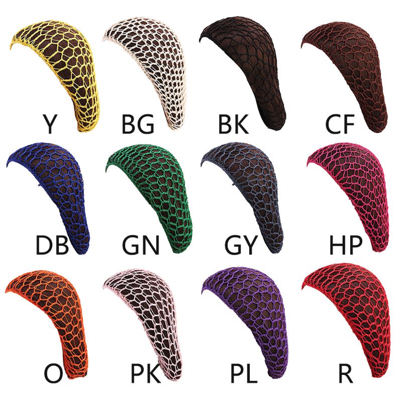 Femmes à la main au crochet filet de cheveux Snood maille Turban nuit dormir chapeau Bonnet couleur unie protection Slouchy Bonnet en tricot