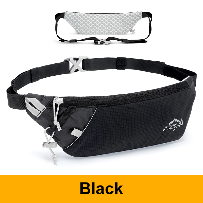Running Bag Waist Bag 7.2 Inch Sports Phone Bag Men Women Waterproof Gym Bag Can Hold Water Cycling Phone Case Running Belt: black color