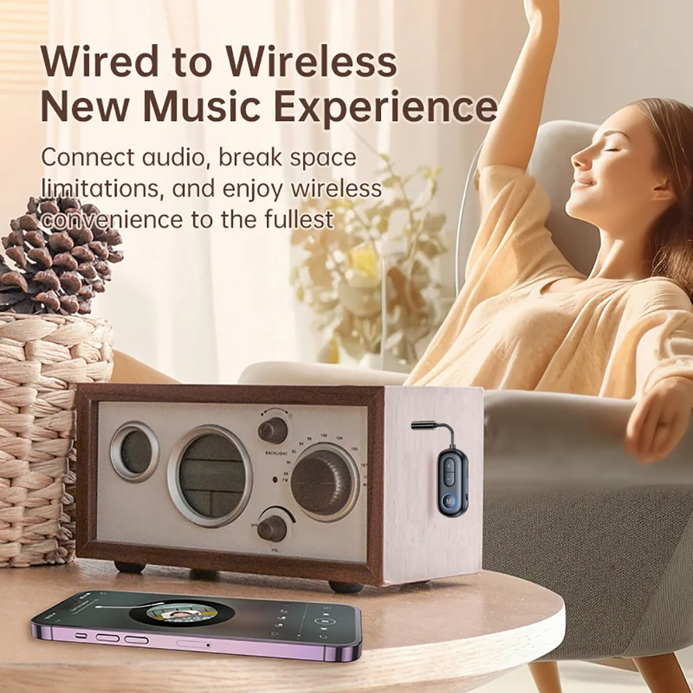 Bluetooth 5.4 Audio Adapter 2 In 1 Wireless Transmitter Receiver 3.5mm Aux Hifi Stereo Music Converter for TV Car Headphones