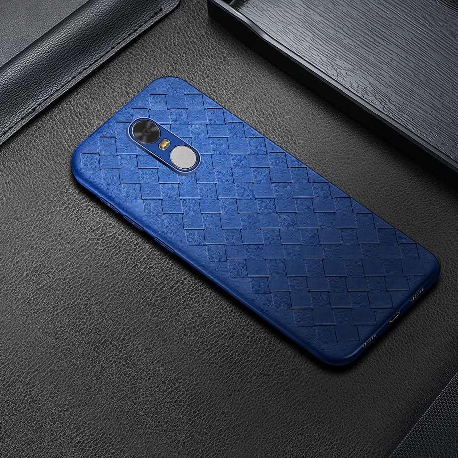 Luxury Weaving Leather Case For Xiaomi Redmi 5 5 Plus Cover Back Protective Phone Housing Couqe Fundas For Redmi 5 5 Plus Case: for Redmi 5 Plus / Blue