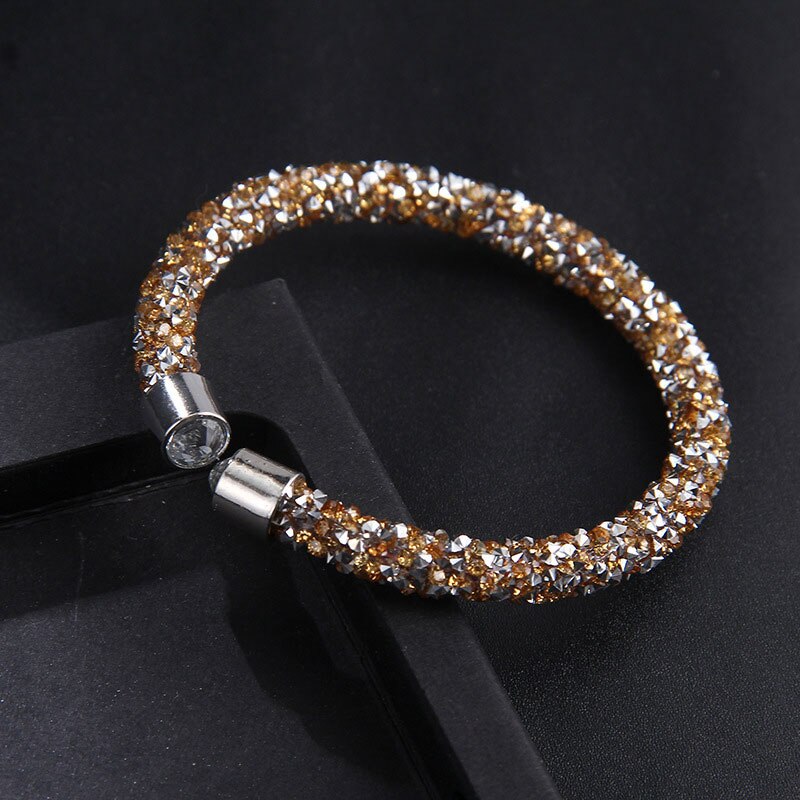 Bling Crystal Manchet Bangle Armband Open Pulseira Feminina Voor Vrouwen Bijoux Sieraden: gold