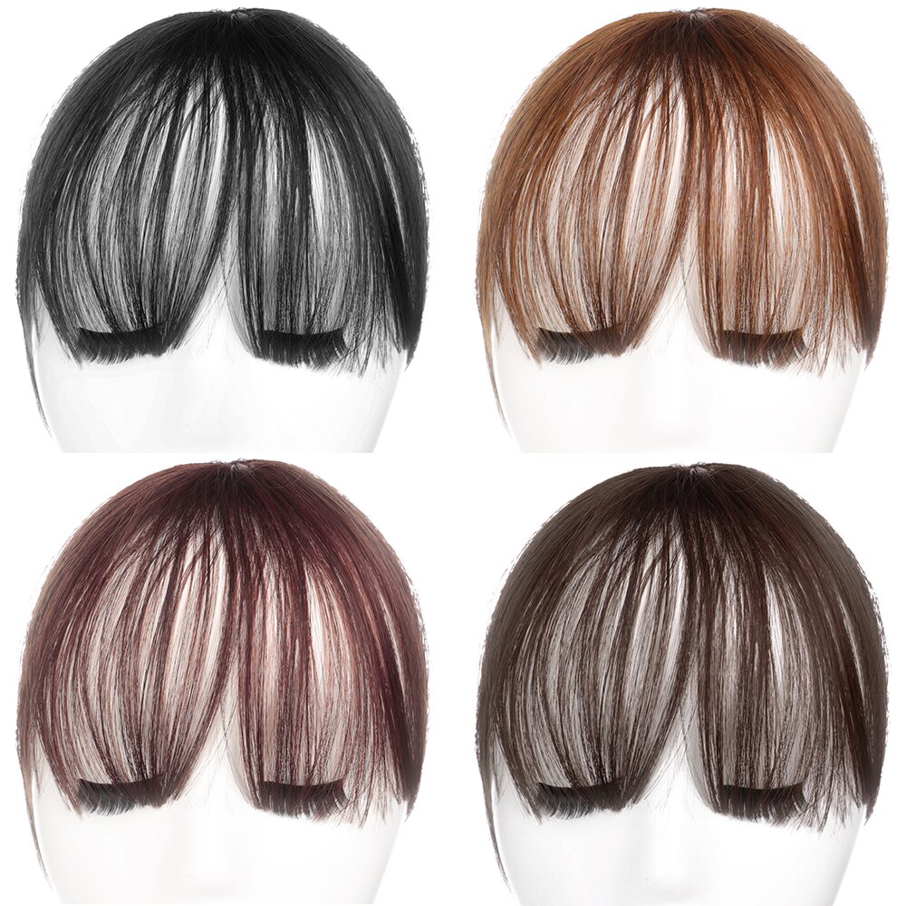 Allaosify Pony Haar 3D Koreaanse Pony En Franse Stijl Pony Met Bb Clip Synthetische Hoge Temperatuur Vezels 4 Kleuren Voor kiezen