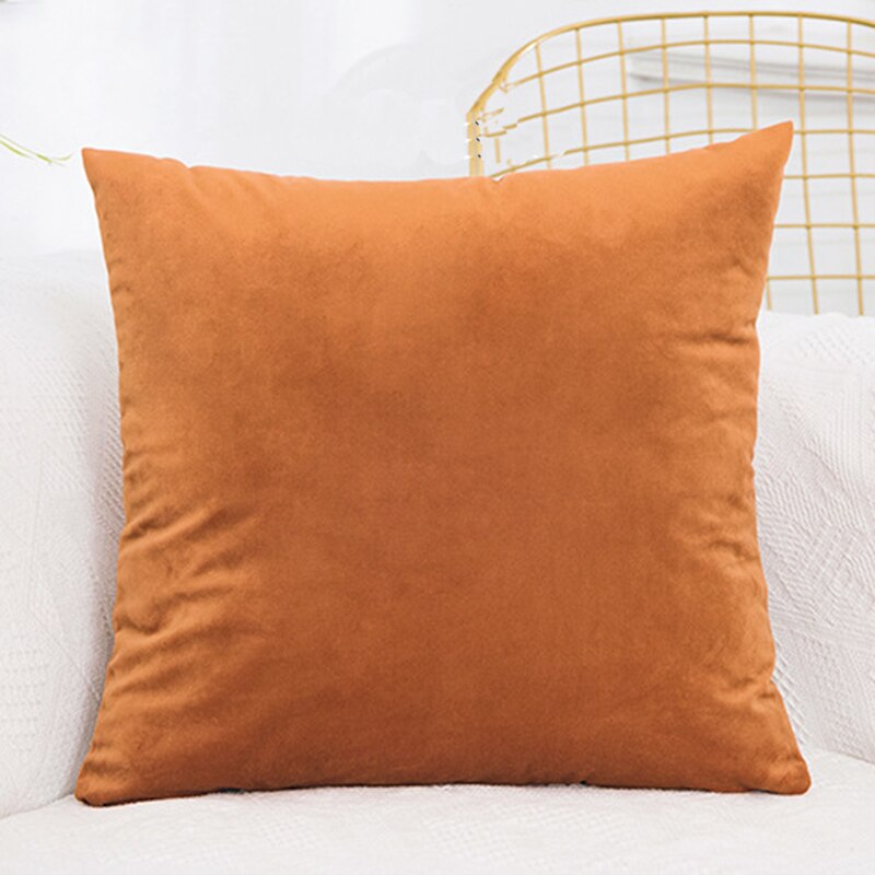 Velvet Cushion Cover Pillowcase Solid Color Pillow Case Decor Sofa Throw Pillows Room Pillow Cover Decorative 60x60: light brown21