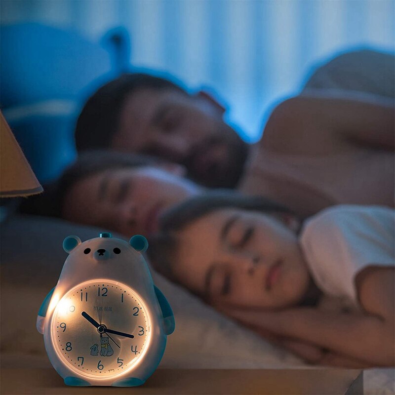 Alarm Clock for Kids, Music Ringtones Snooze Alarm Clock with Night Light, Silent Battery Operated Wake Up Alarm Clocks