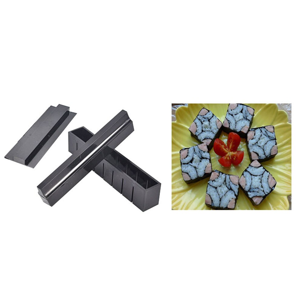 Rosenice 11 stk sushi form køkkenredskaber til madlavning sushi maker diy sushi ris rulleform (sort)
