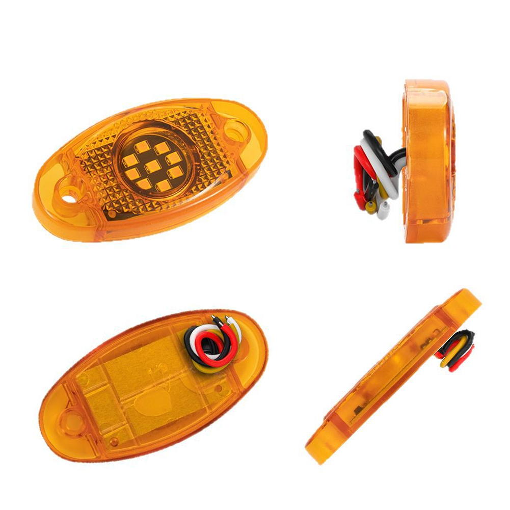 12-24v x 9 led sidelampe til lastbil, flerfarvet, vandtæt, bilbreddelampe, trailer, bus, varevogn, signalmarkeringspære, biltilbehør