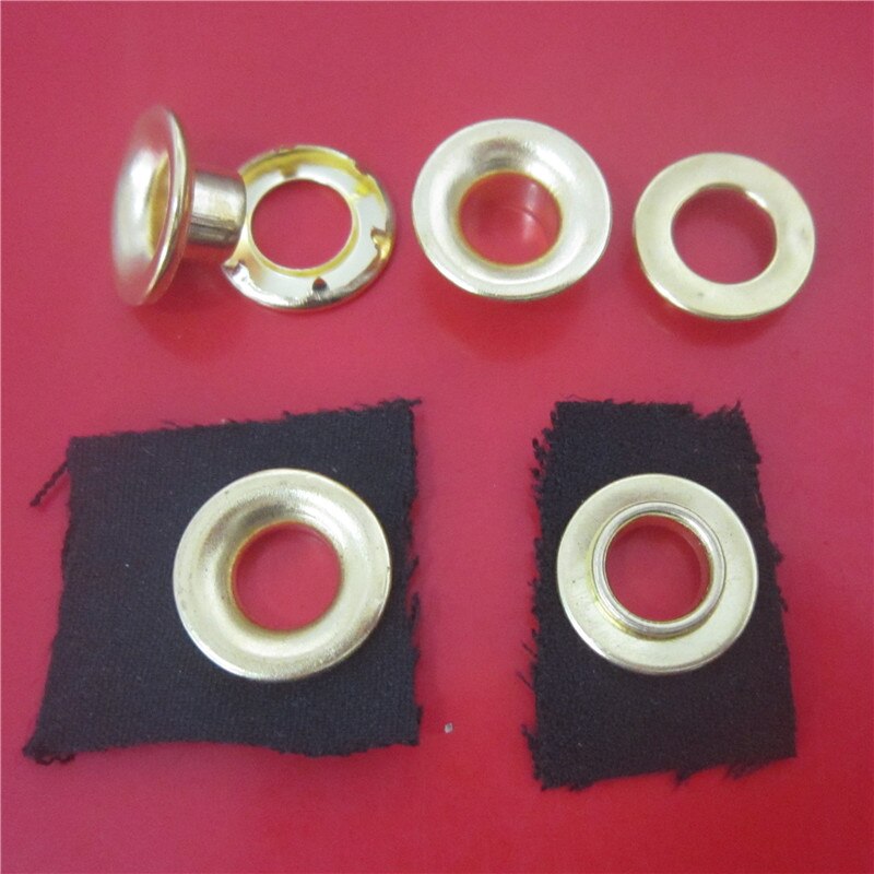 8 mm indre diameter messingmateriale hårdt rullet kant med 6 spore kløer plating farver brugt i tøj og poser øje: Guld