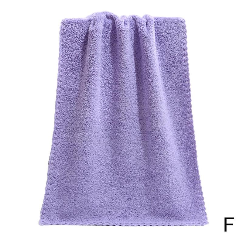 1PC Coral Fleece Lightweight Towel Color Water Absorbent Face Towels Home Velvet Textile For Spa Clean Bath Bathing Towel: F