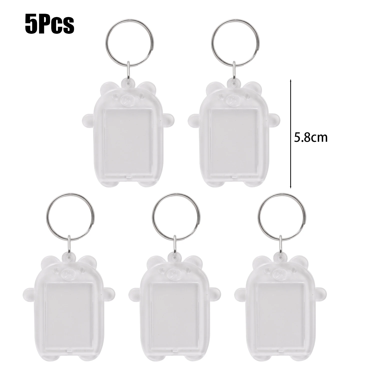 5/10 Stück transparenter Fotorahmen-Schlüsselanhänger, Quasten, schnappen-in, individueller Einsatz, Foto-Acryl-Rohling-Schlüsselanhänger, klarer leerer Bild-Anhänger