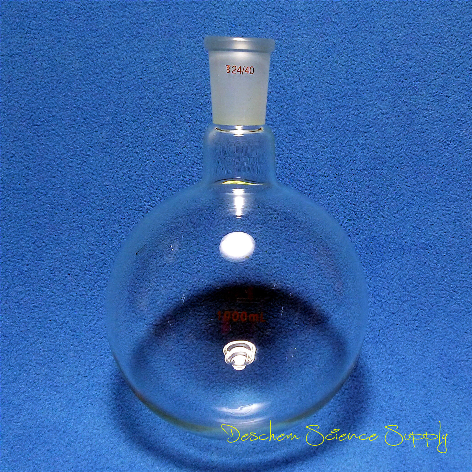 One neck,1000ml,24/40,Round bottom Glass flask,1L,1-neck,Lab Bottle,Heavy Wall