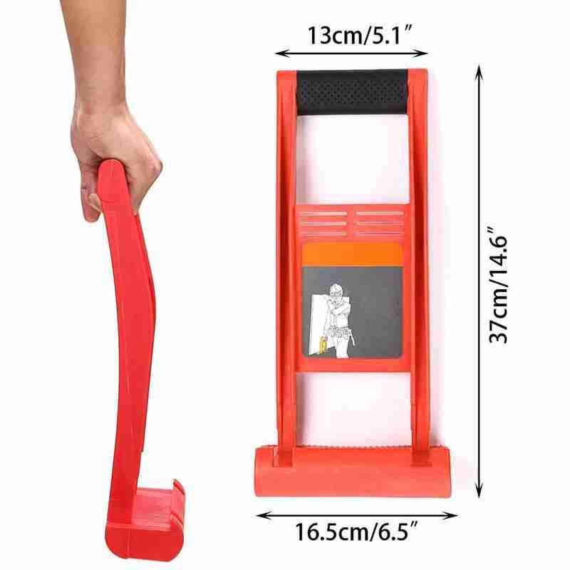 Effort-Saving Plate Lifter Heavy Duty Drywall Sheet Board Tool Lifter Carry Red Handle Color Carrier Panel Wood Q7D0