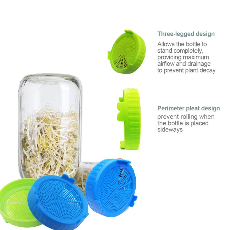 Plastic Sprouting Lid Mesh Cover for 86mm Wide Mouth Mason Sprout Jars Strainer