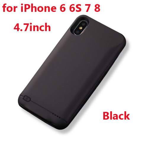 3000/4000/5000mAh Battery Charger Case For iphone 6 6s 7 8 Plus Power Bank Charging Case For iphone X XS Max XR 6 s Battery Case: i6 i6s i7 i8 Black