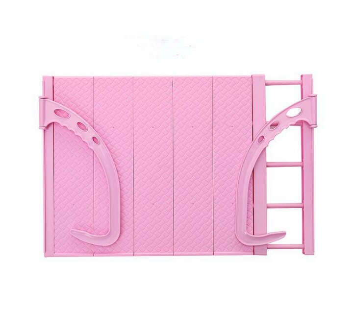 1x multifunctionele Opvouwbare Balkon Schoenenrek Draagbare Venster Droogrek Radiator Hanger haak Wasdroger Hek Houder Rekken: Roze