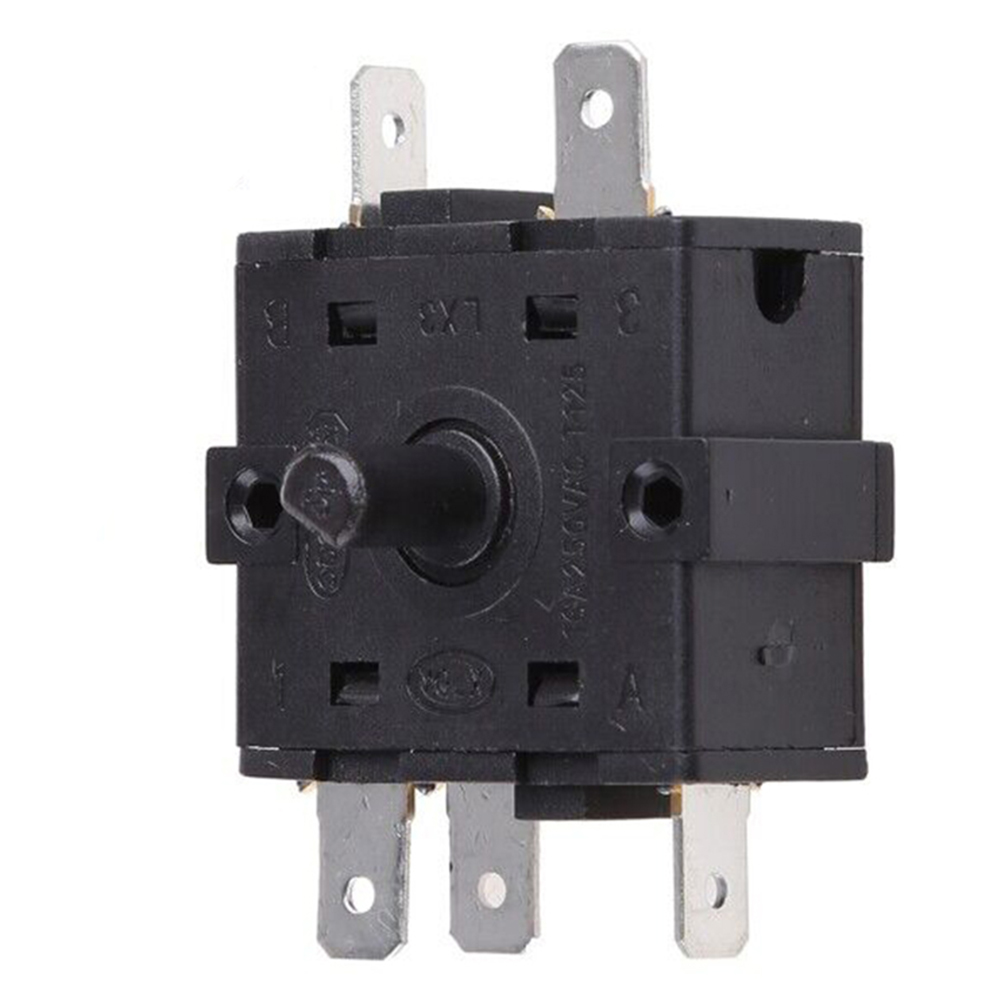 Verwarmer Schakelaar - 3/5 Pin Selector - 16A 250V - Elektrisch Verwarming Onderdeel: Zwart