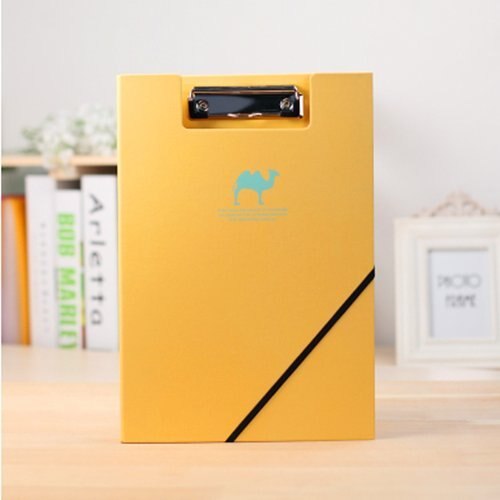 Portapapeles con doble clip para documentos, carpeta, papel de datos, con vendaje, para oficina, A4: YELLOW