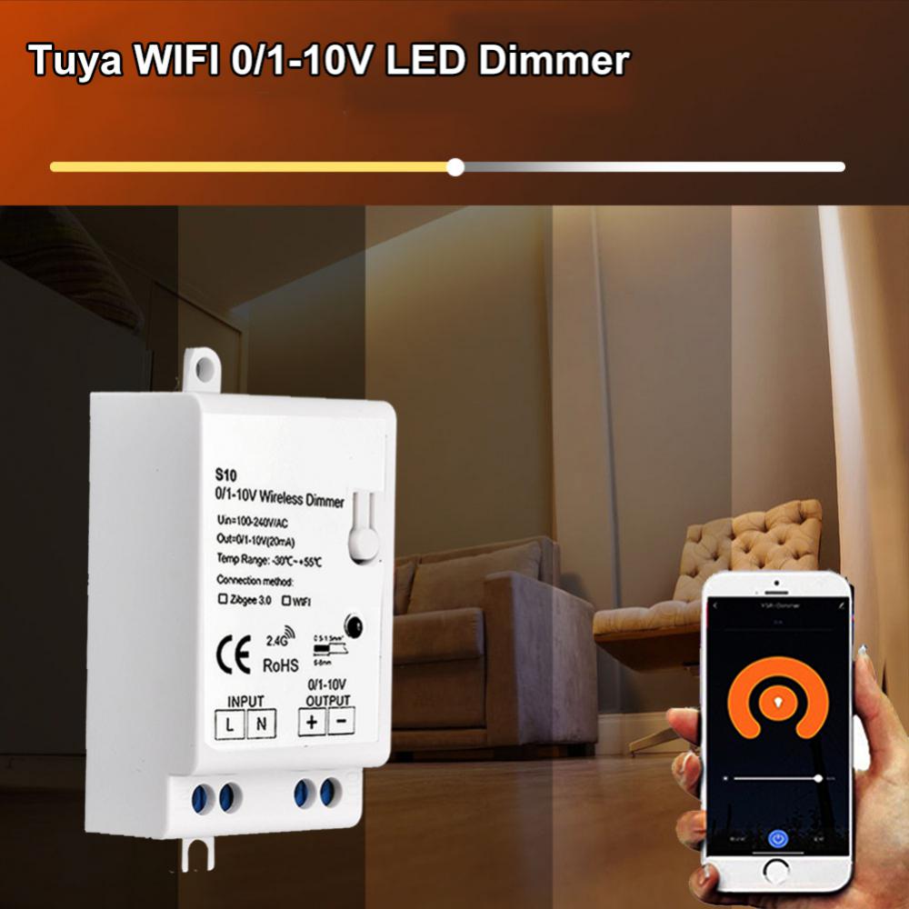 Tuya ZigBee WiFi LED Verlichting Dimmer Controller AC 100-240 V 0/1-10 V Smart Home APP Draadloze Controle Voice voor Alexa Google Thuis