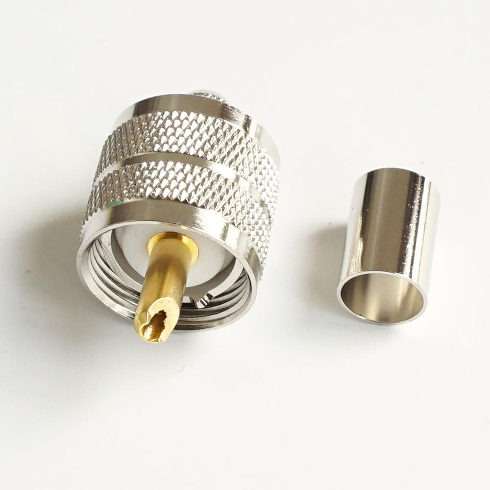Connector Socket PL259 PL-259 SO239 So-239 Uhf Male Crimp Voor RG5 RG6 LMR300 RG304 5D-FB Kabel Rf Coaxiale adapters