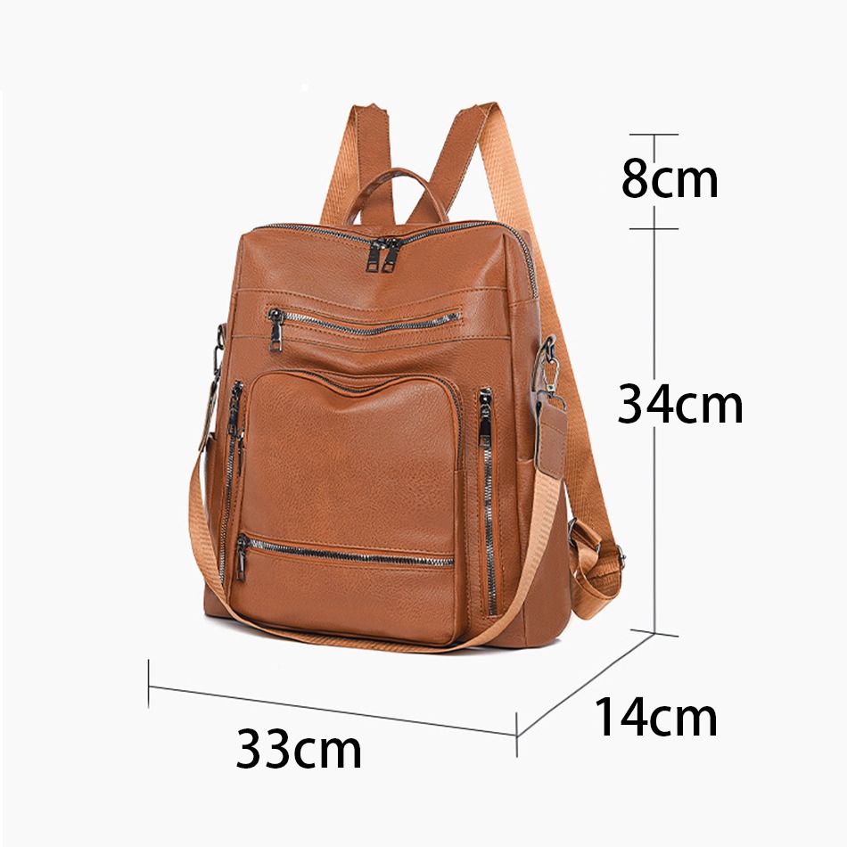 Mochila clásica de cuero de para mujer, mochila de viaje de lujo de Color sólido 2025, Mochilas escolares informales para niñas, Mochilas femeninas
