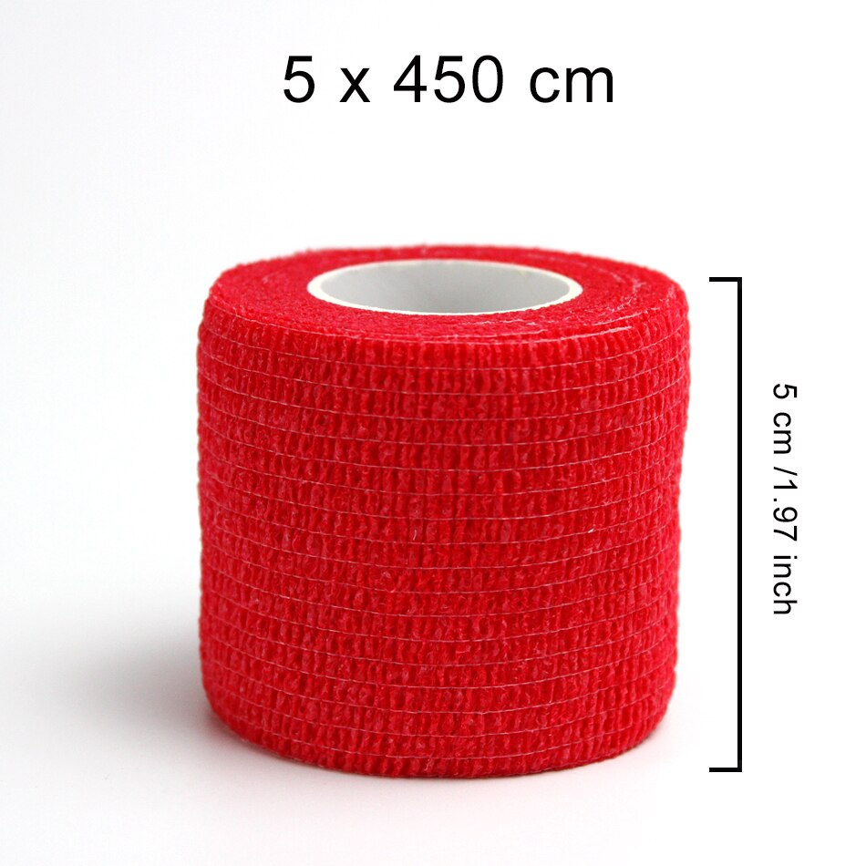 WorthWhile 5CM*450CM Self Adhesive Elastic Bandage Non-woven Fabric Tape Fitness Gear Knee Elbow Support Injury Pad: Red