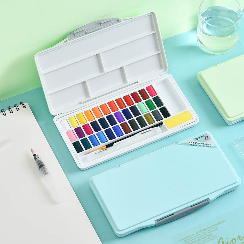 Macaron Style Solid Watercolor Pigment Set 24/36/4... – Grandado
