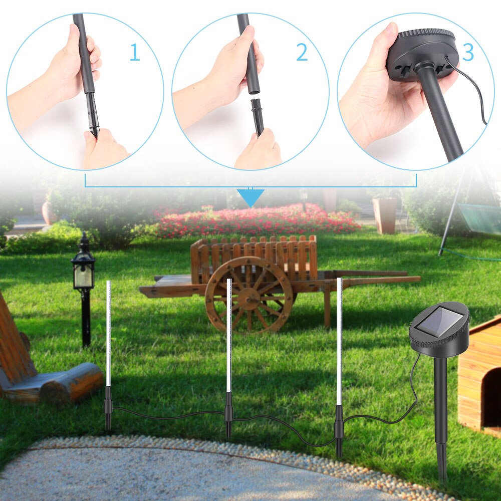 Solar Power Tube Lights Lamps Acrylic Bubble Pathway Lawn Landscape Decoration Garden Stick Stake Light Lamp Set