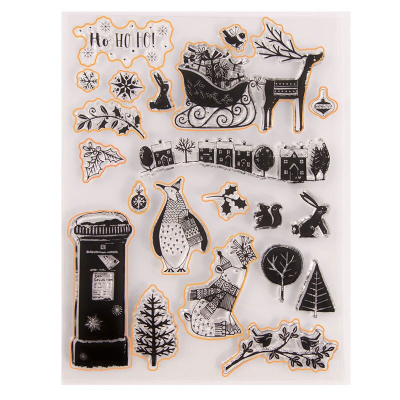 ZFPARTY Winter Transparent Clear Silicone Stamp Cutting Dies Set for DIY scrapbooking/photo album Decorative