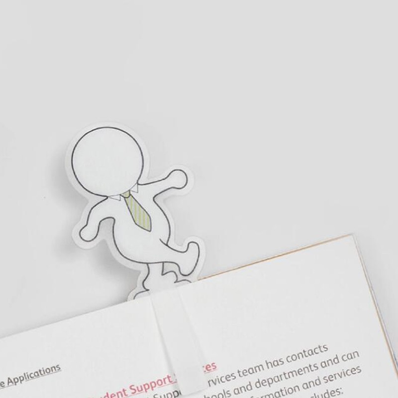 Marcapáginas 3D de dibujos animados para hombre pequeño, marcador de trabajo para la escuela y la Oficina, 2 unids/lote