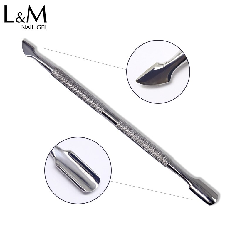 5 stk/parti rustfritt stål neglebåndsfjerner dobbeltsidig finger død hud push negle neglebånd pusher manikyr neglepleie verktøy