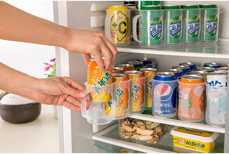 1Pc lodówka piwo napoje gazowane puszki przechowywanie pudło robić wstawienia na półkę kuchnia ambona stojak przyrząd kuchenny