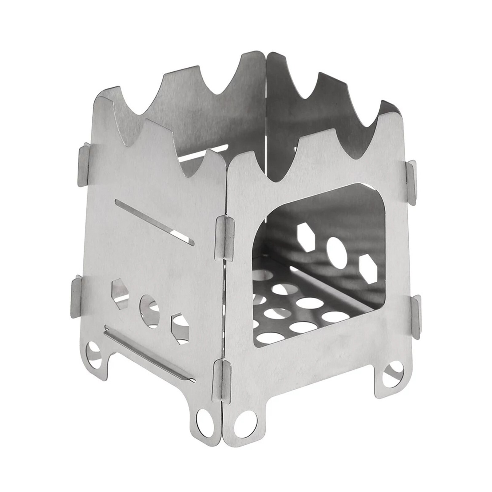 Camping Cookware Set Picnic Cooking Pots Set Outdoor Hiking BBQ Tableware with Pan Kettle Stove Set Camping Tourism Supplies Kit: Firewood stove A