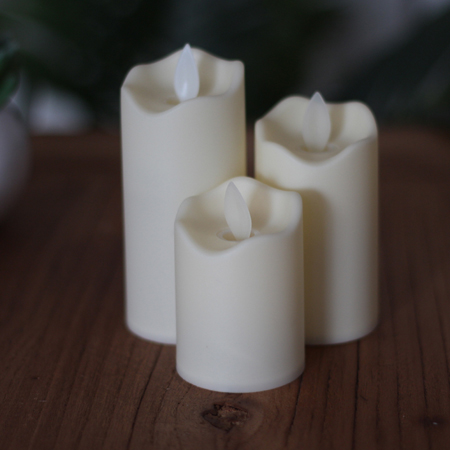 Pack of 12 Electric Plastic Led Candle Lamp with Realistic Swing Flames Flickering Tea Light for Birthday/Wedding /Christmas: 1 set of 3 pcs